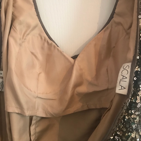 Scala Gold Sequined Party Dress - Women’s Size 6 - Picture 3 of 7